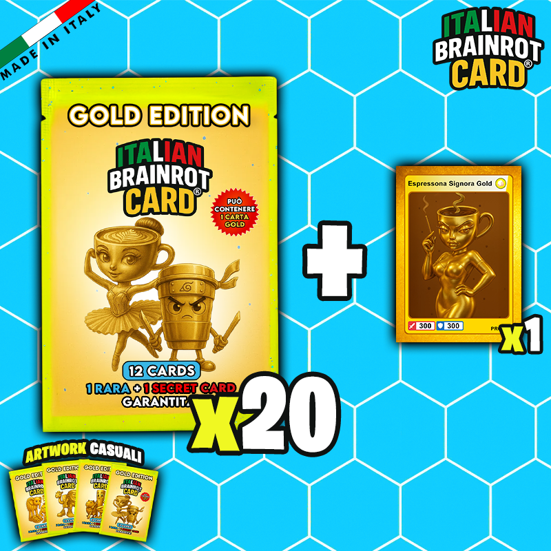 Bustina GOLD di ITALIAN BRAINROT CARD ® DA 12 CARD- Official Trading Card Game - TCG