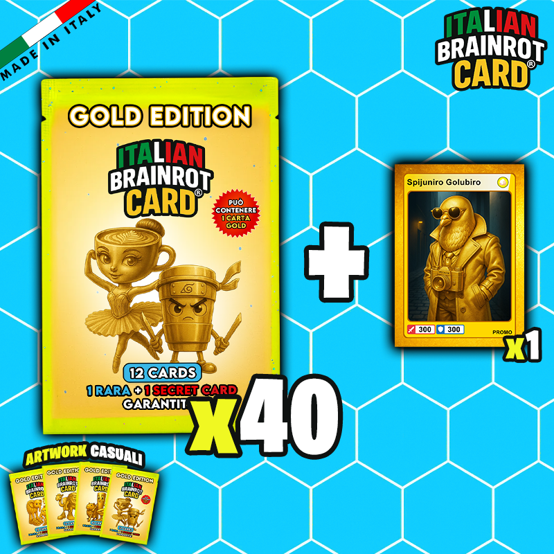 Bustina GOLD di ITALIAN BRAINROT CARD ® DA 12 CARD- Official Trading Card Game - TCG