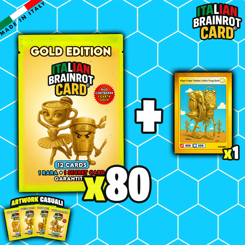 Bustina GOLD di ITALIAN BRAINROT CARD ® DA 12 CARD- Official Trading Card Game - TCG