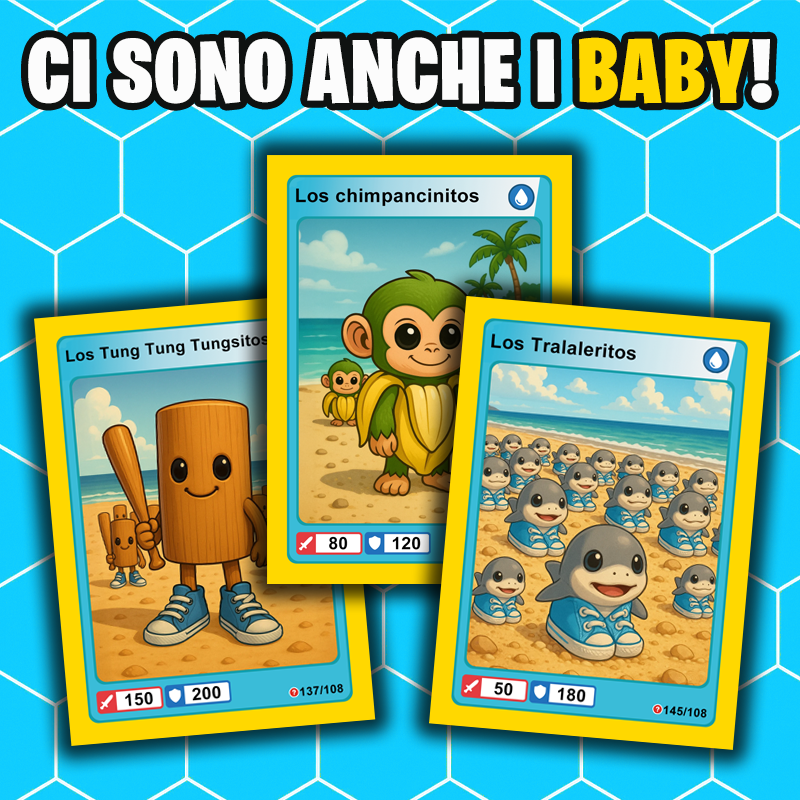 Bustina GOLD di ITALIAN BRAINROT CARD ® DA 12 CARD- Official Trading Card Game - TCG