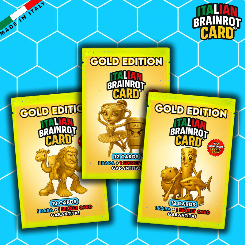 Bustina GOLD di ITALIAN BRAINROT CARD ® DA 12 CARD- Official Trading Card Game - TCG
