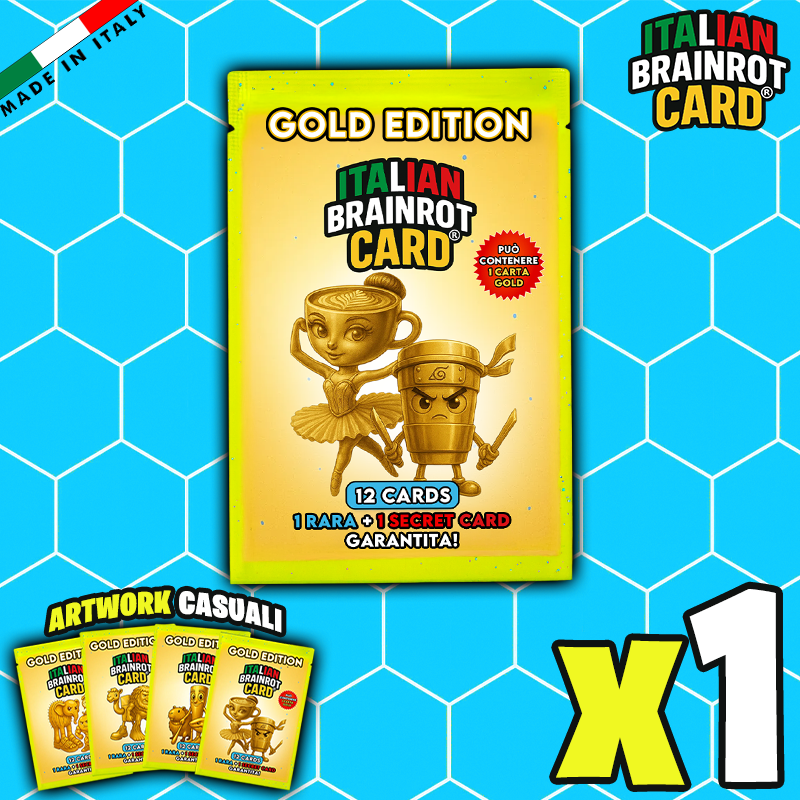 Bustina GOLD di ITALIAN BRAINROT CARD ® DA 12 CARD- Official Trading Card Game - TCG