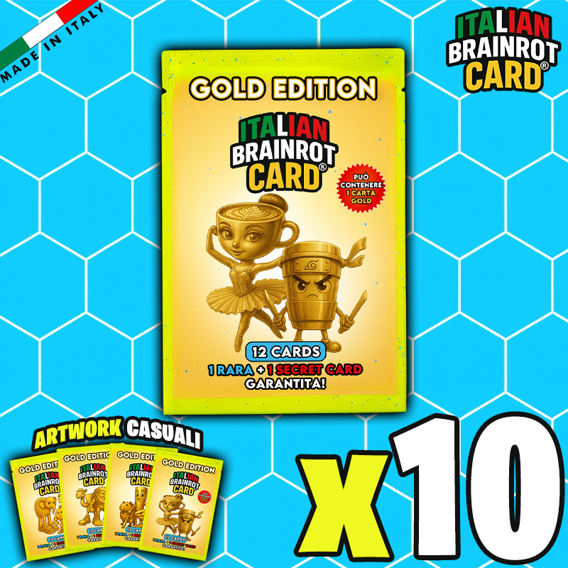 Bustina GOLD di ITALIAN BRAINROT CARD ® DA 12 CARD- Official Trading Card Game - TCG