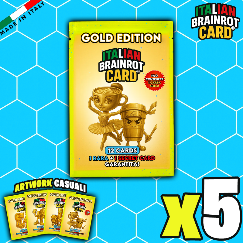 Bustina GOLD di ITALIAN BRAINROT CARD ® DA 12 CARD- Official Trading Card Game - TCG