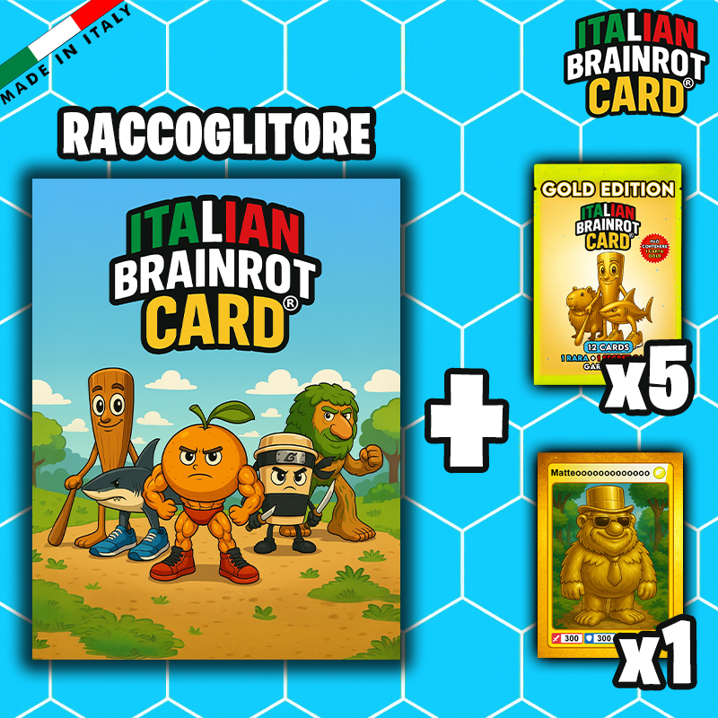 STARTER PACK GOLD RACCOGLITORE di ITALIAN BRAINROT CARD ® - Official Trading Card Game