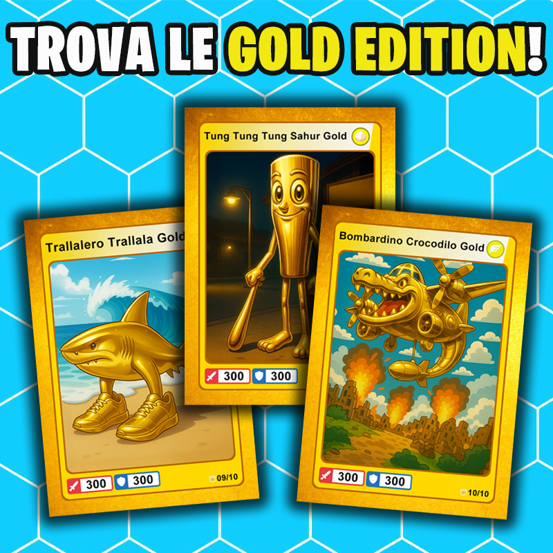 Bustina GOLD di ITALIAN BRAINROT CARD ® DA 12 CARD- Official Trading Card Game - TCG