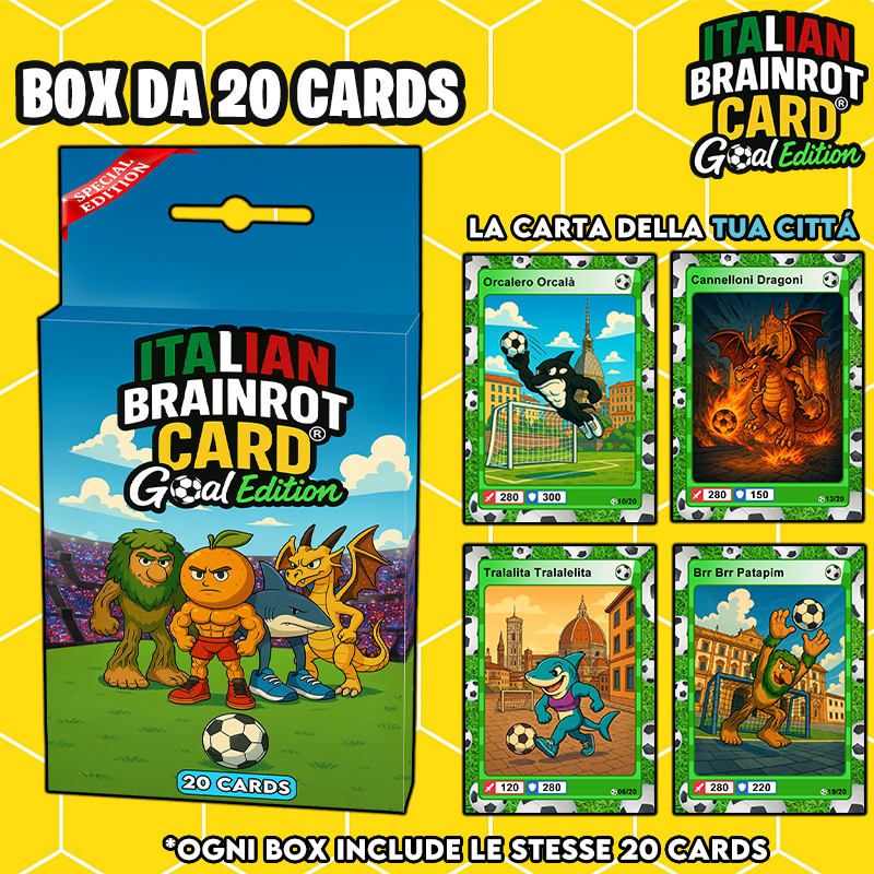 [Preordine] Box da 20 Cards - Italian Brainrot Card® "Goal Editon" 2025/26